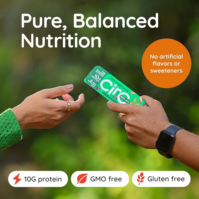 CirC Energy Bites - 12 Pack Caramel Chocolate Chip Gluten Free Protein Balls - 10g Protein, Whole Grains, Nuts & Fruit - Portable Healthy Snacks for Adults & Kids, 5 Piece Resealable Packs
