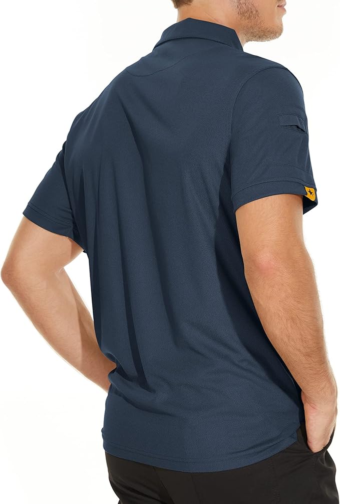 V VALANCH Mens Polo Shirts Short Sleeve Moisture Wicking Golf Polo Athletic Collared Shirt Tennis T-Shirt Tops