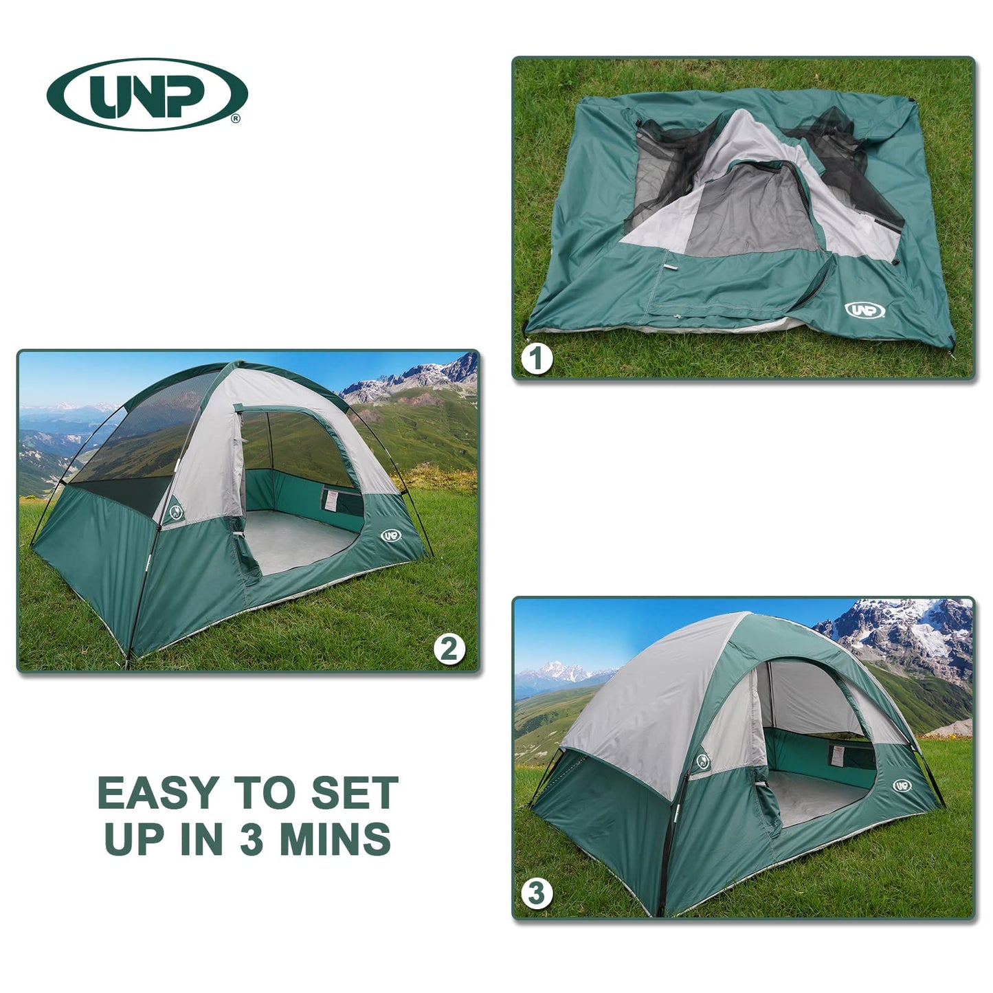 Camping Tent 2 Person, Waterproof Windproof Tent with Rainfly Easy Set up-Portable Dome Tents for Camping…