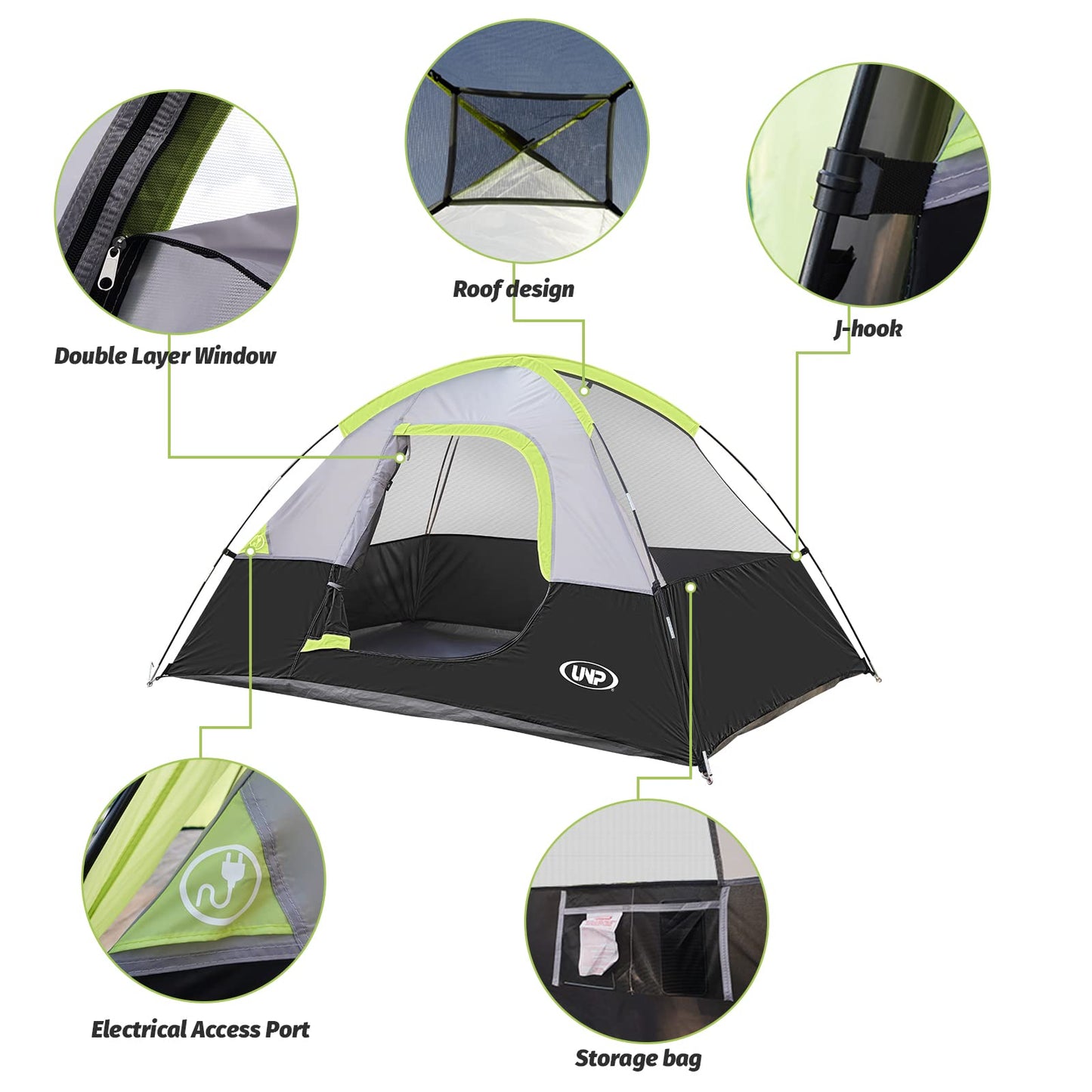 Camping Tent 2 Person, Waterproof Windproof Tent with Rainfly Easy Set up-Portable Dome Tents for Camping…