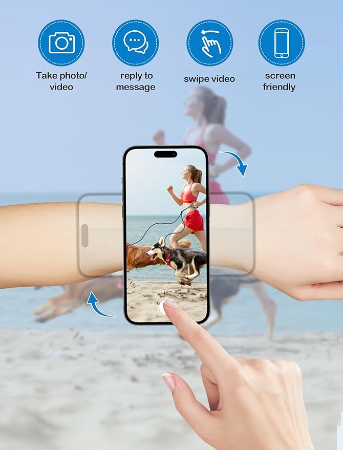 TOPGO Running Phone Holder for iPhone [360° Rotatable & Upgrade Anti-Drop] Magnetic Wrist Phone Holder, Magsafe Armband Compatible with iPhone 17 Pro and Android - Orange