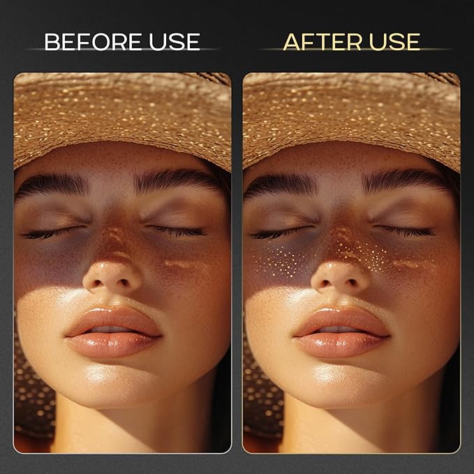 Glitter Freckles Face Tattoo, Glitter Freckles for Face, 10pcs Gold Sparkle Freckles, Face Glitter Makeup Patches