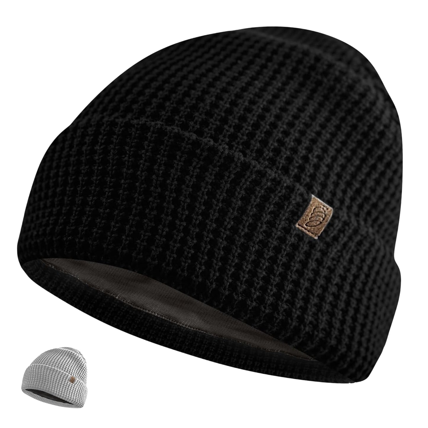 E-M-F Beanie - Organic Cotton with EcoShield™ Bamboo Lyocell Faraday Silver Liner - Hat Cap Ideal for Everyday 5 G, B T, Smart Meter & Wi Fi environments - Black