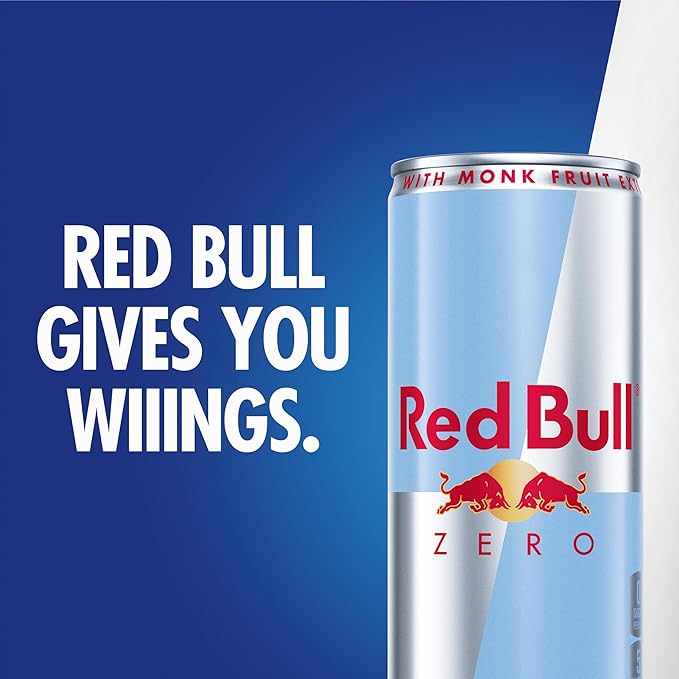 Red Bull Zero Energy Drink, 12 fl. oz., with 114mg Caffeine, Taurine & B Vitamins, Pack of 4 cans
