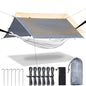 Camping Tarp Tent Portable Multifunctional Bushcraft Backpacking Tear-Resistant Fabric Rain Fly Tarps Awning Shelter Lightweight Waterproof Tarp(10×10 tarp)