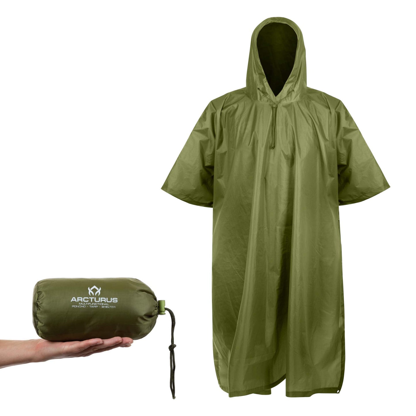 Arcturus Rain Ponchos | Adjustable Hood | Waterproof Ripstop Nylon | Great for Hunting, Fishing & Camping