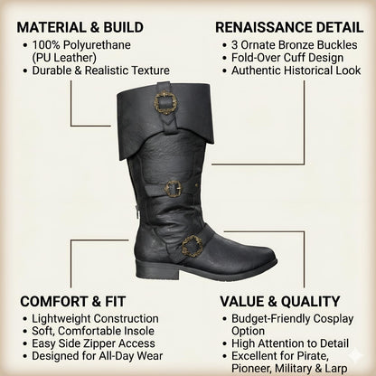 Caribbean Pirate Halloween Cosplay Unisex Costume Boots