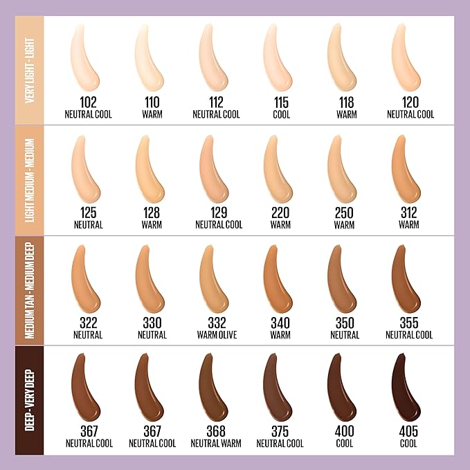 Maybelline Super Stay Lumi-Matte Foundation, Lightweight and Buildable Full Coverage Foundation Makeup For Up To 30HR Wear, 405, 1 Count