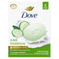 Dove Beauty Bar Soap Cool Moisture Cucumber & Green Tea Scent, 8 Bars for Refreshed Skin, Leaves Skin Refreshed 3.75 oz