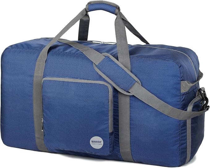 WANDF Foldable Travel Duffel Bag 60-120L Duffle Carry on for Women and Men