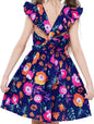 Girls Floral Cotton Dress - Sleeveless Summer Dress with Zipper Closure