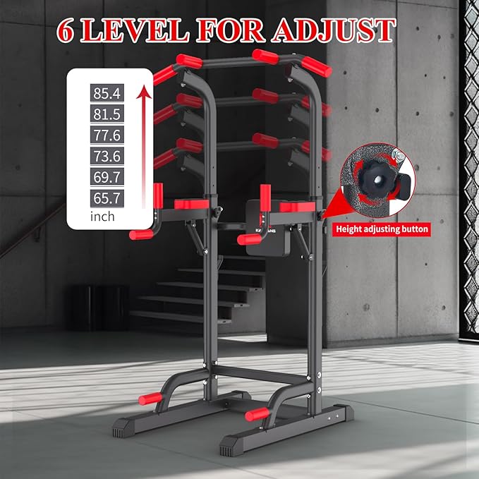 K KiNGKANG Power Tower Dip Station, Multi-Function Assistive Trainer Pull Up for Home Gym Muscle Building and Beginner Exercises,Load 450LBS