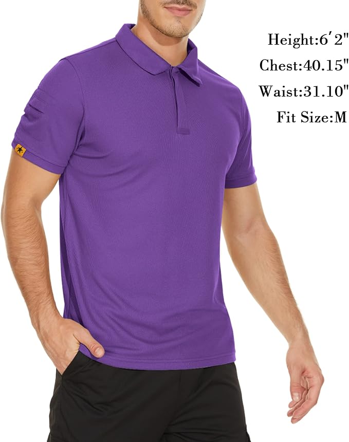 V VALANCH Mens Polo Shirts Short Sleeve Moisture Wicking Golf Polo Athletic Collared Shirt Tennis T-Shirt Tops