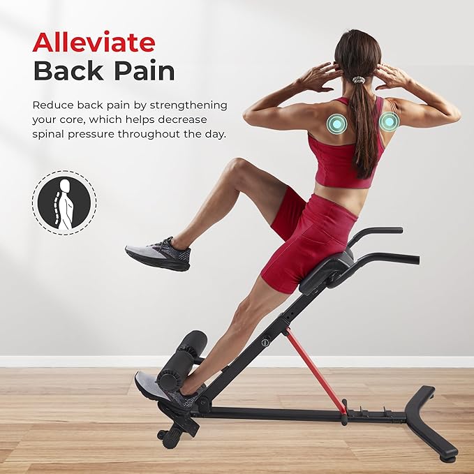 Sunny Health and Fitness Foldable Hyperextension Roman Chair