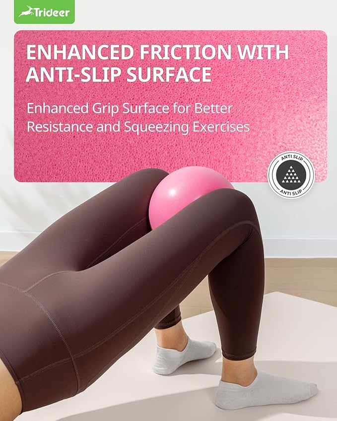 Trideer Pilates Ball - 7-8 inch with Pump, Small Core Ball for Yoga, Barre, Physical Therapy