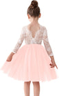Girls Tulle Flower Girl Dress - Lace Back A-Line Party Dress