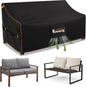 Rimwig Waterproof Outdoor Sofa Cover 89x89in V-Shape Black 420D Oxford Fabric