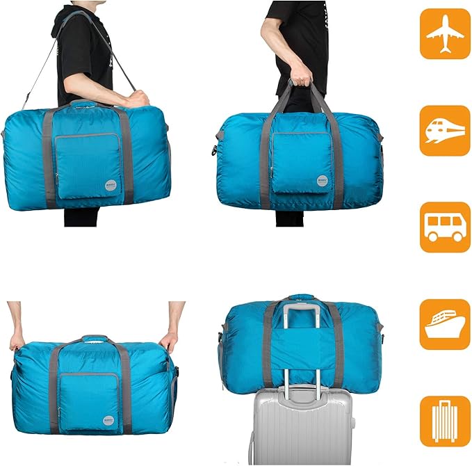 WANDF Foldable Travel Duffel Bag 60-120L Duffle Carry on for Women and Men