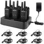 Retevis RT68 Walkie Talkies Rechargeable, Portable Two Way Radios 6 Pack with Six-Way Multi Gang Charger, Heavy Duty Walkie Talkie for Adults, Hands Free, Long Range, for School Restaurant Farm