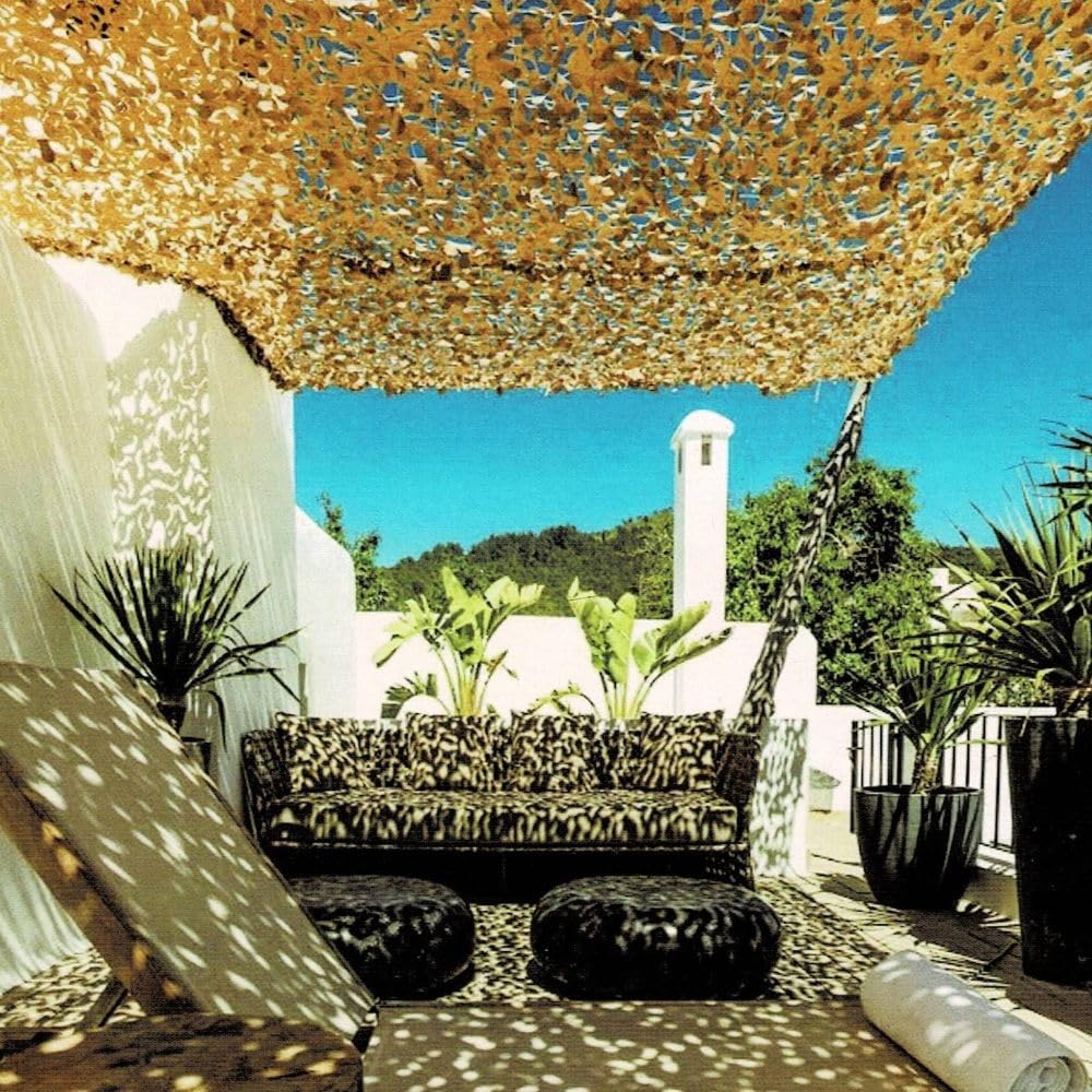 Arcturus EverShade Reinforced Shade Netting | Broadleaf Camo Privacy & Sun Screen | Blocks 30% More Light Than Traditional Netting - 10x10 ft (Desert)