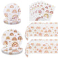 Ryzovo Boho Rainbow Party Supplies 62pcs Paper Plates Napkins Tablecloth