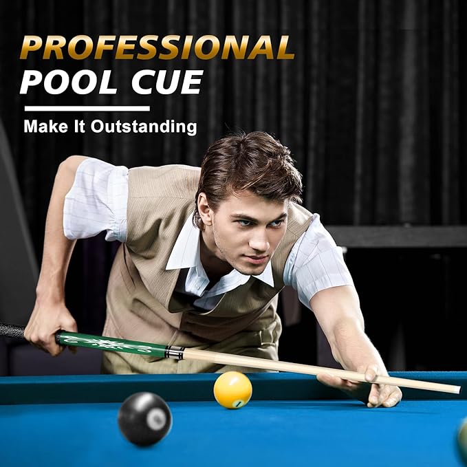 Pool Stick Set of 4, Pool Sticks for Adults, 58inch Billiard Cue Sticks with Maple Wood, Bar Billiard Cue Stick for Professional Billiard Players - 18oz, 19oz, 20oz, 21oz