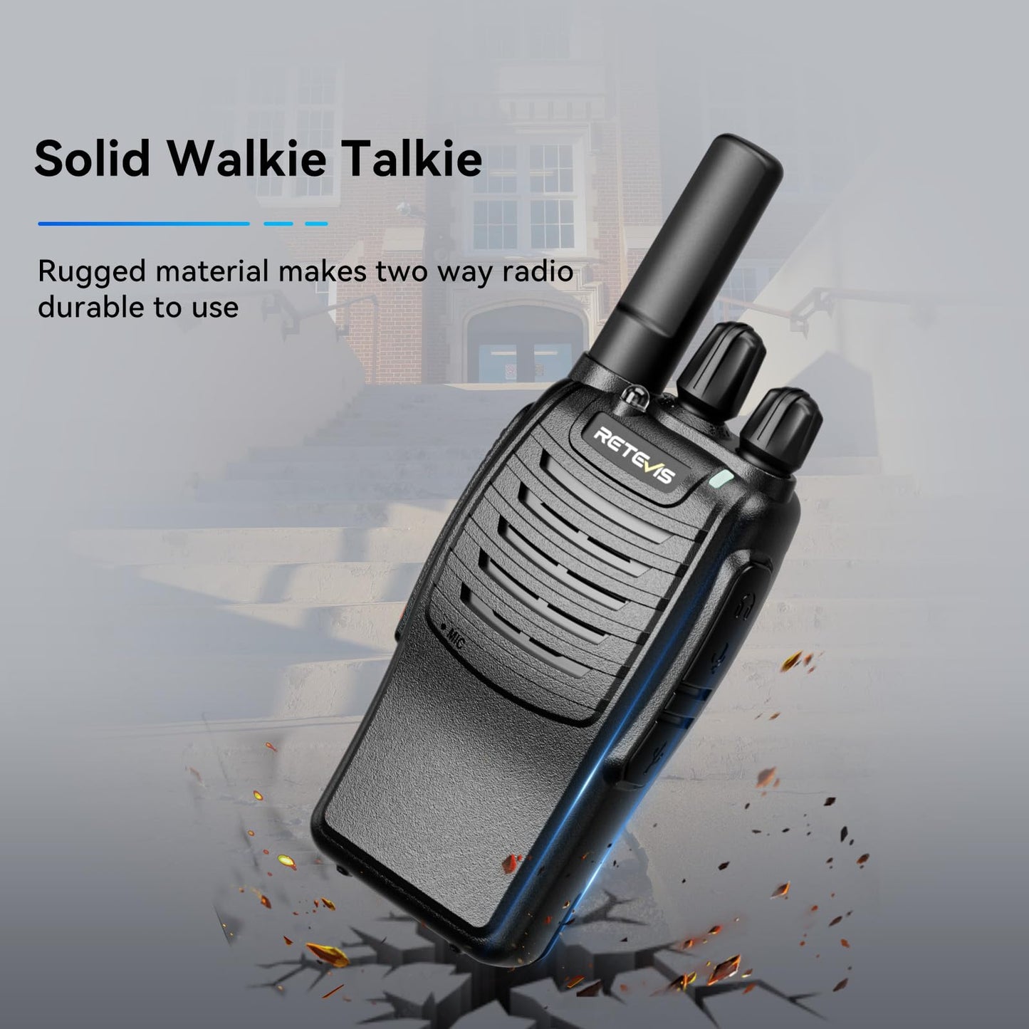 Case of 6,Retevis H-777 Walkie Talkies for Adults Long Range, Rechargeable Two-Way Radios,with 6-Way Multi Unit Charger,Flashlight Handheld Business 2 Way Radios