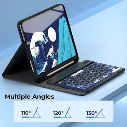 OHY iPad 11th 10th Gen Case Keyboard Wireless Backlit Detachable Black PU