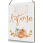 Hello Autumn Rustic Wood Wall Sign Fall Decor Seasonal Harvest Farmhouse
