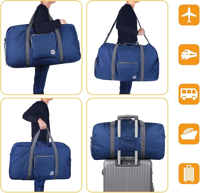 WANDF Foldable Travel Duffel Bag 60-120L Duffle Carry on for Women and Men