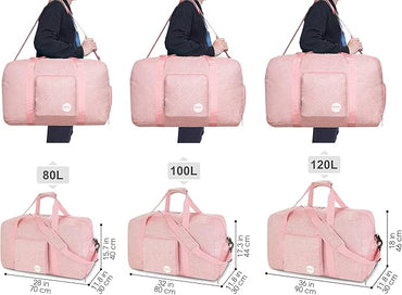 WANDF Foldable Travel Duffel Bag 60-120L Duffle Carry on for Women and Men