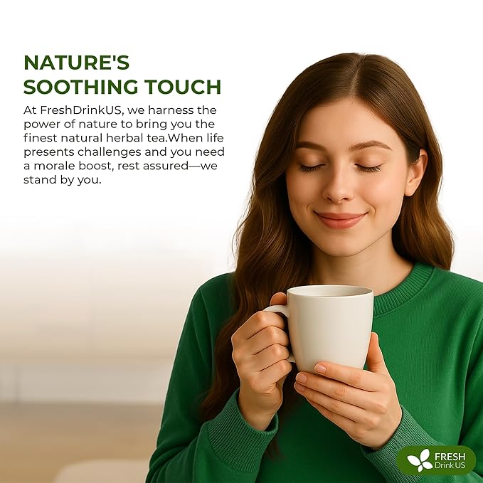 FreshDrinkUS, Evening Time Detox Herbal Tea – 30 Tea Bags – Caffeine-Free Blend with Senna, Peppermint, Chamomile, Licorice, Ginger, Reishi Mushroom – Relaxing Herbal Infusion – Non-GMO & Natural