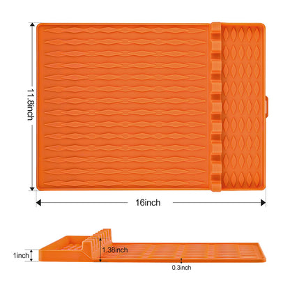 OURCABECUE Silicone Griddle Tools Mat Blackstone Gray 2PCS BBQ Utensils Holder