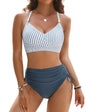 Women's High Waisted Bikini Set - Tummy Control Swimsuit with Crisscross Back