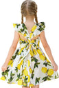 Girls Floral Cotton Dress - Sleeveless Summer Dress with Zipper Closure