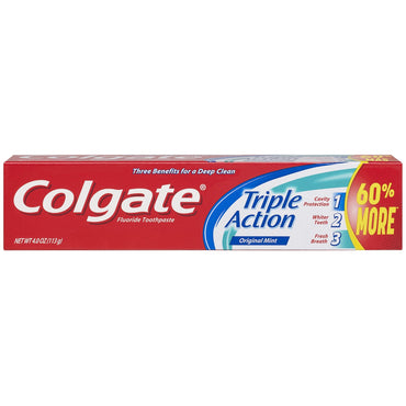 Colgate Triple Action Toothpaste 125ml - Mint Flavor - Anti-Caries, Whitening & Fresh Breath