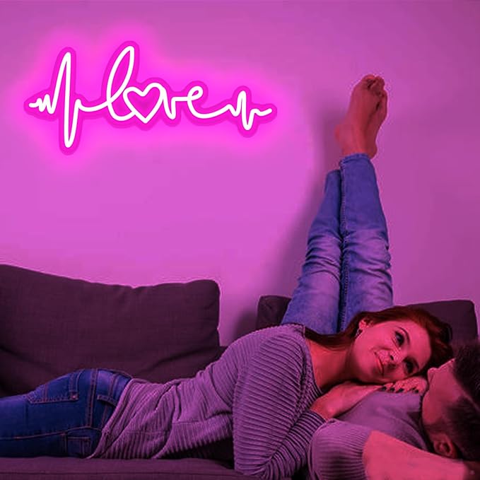 Pink Love Neon Signs for Wall Decor Neon Lights for Bedroom Led Signs Suitable for Birthday Party Valentines' Day Christmas Living Room Kids Wedding Girls Decoration 18.11"X7.87"
