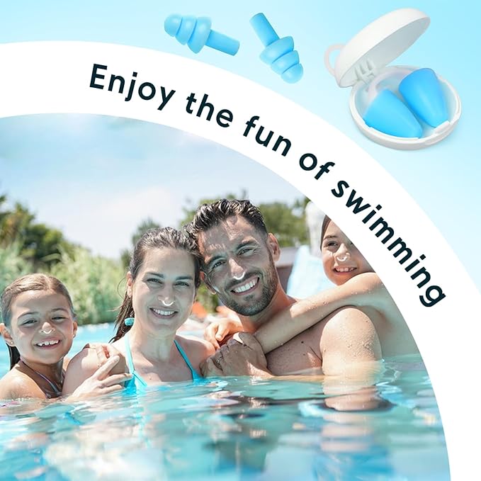 Painless Nose Plugs for Swimming,Nose Plugs for Swimming for Kids (Age 6+) and Adults, Ensure Comfort and Safety in The Water (White, S)