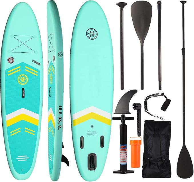 10.6”32“6 Premium Inflatable Stand Up Paddle Boards with Durable SUP Paddle Board Accessories Wide Stable Design Includes Backpack Required Parts Non-Slip Comfort Deck for Youth & Adults
