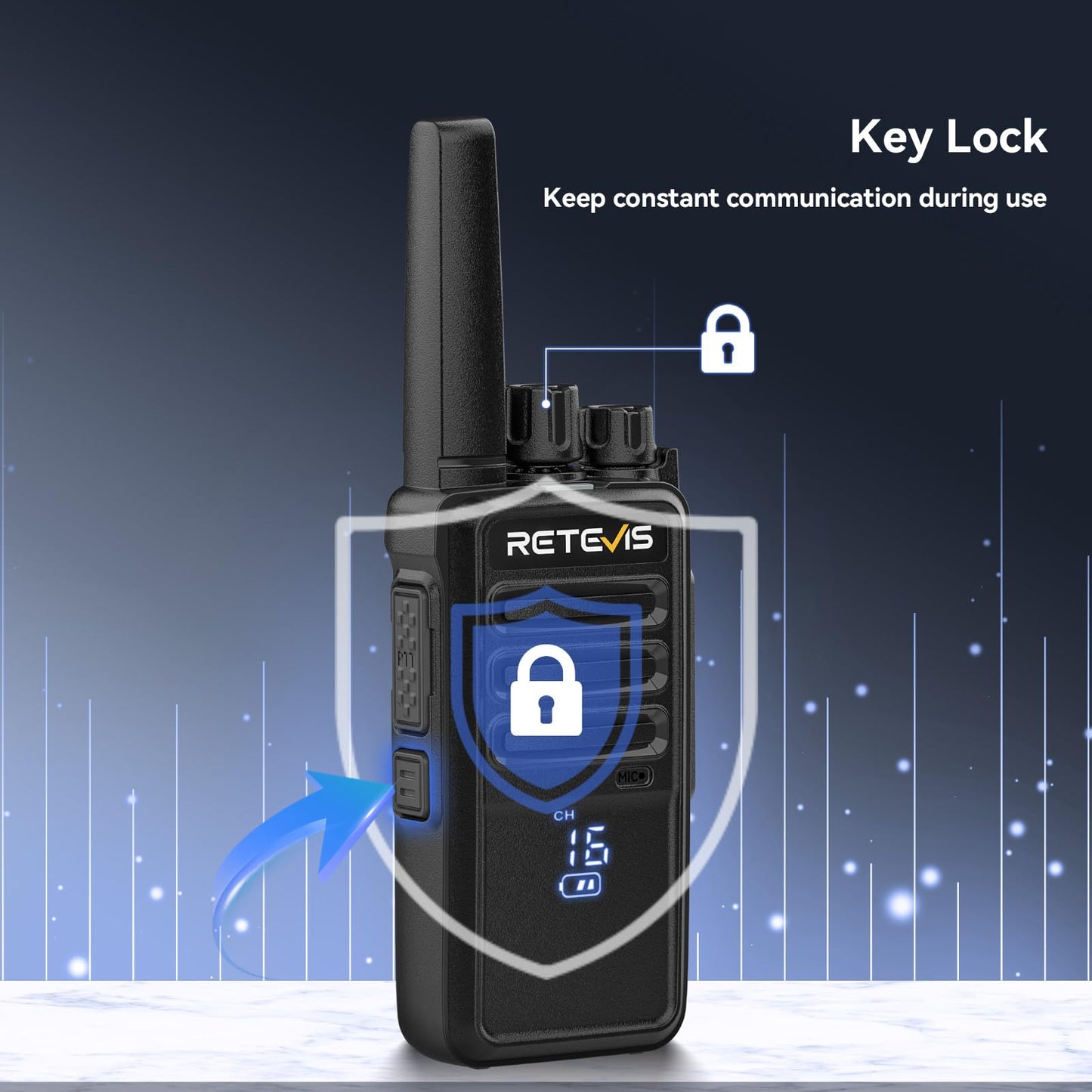 Retevis RT68 Walkie Talkies with Earpiece, Portable FRS Two-Way Radios Rechargeable, with 6 Way Multi Unit Charger, Hands Free, Long Range, Rugged 2 Way Radios 6 Pack for Adults School Church