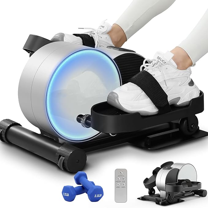 ANCHEER Under Desk Elliptical, Leg Exerciser While Sitting for Seniors with Remote Control, Display Monitor, Electric Seated Pedal Exerciser for Home, Ellipse Leg Exerciser as Seen on TV