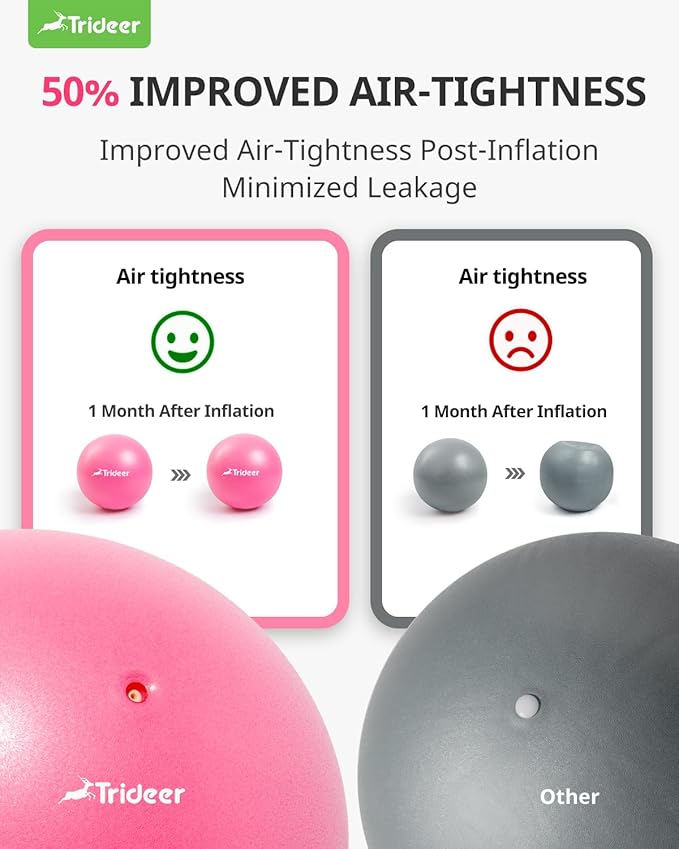 Trideer Pilates Ball - 7-8 inch with Pump, Small Core Ball for Yoga, Barre, Physical Therapy
