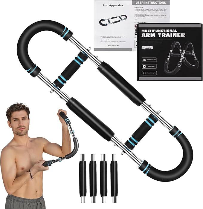 30-120lb Twister Arm Trainer,Adjustable Arm Chest Exerciser with 4 Resistance Springs