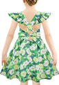 Girls Floral Cotton Dress - Sleeveless Summer Dress with Zipper Closure