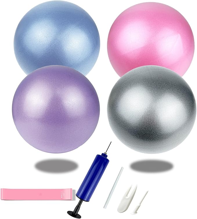 Pilates Ball 9 inch with Pump 5.2oz for Exercise Home Workout Physical Therapy Yoga