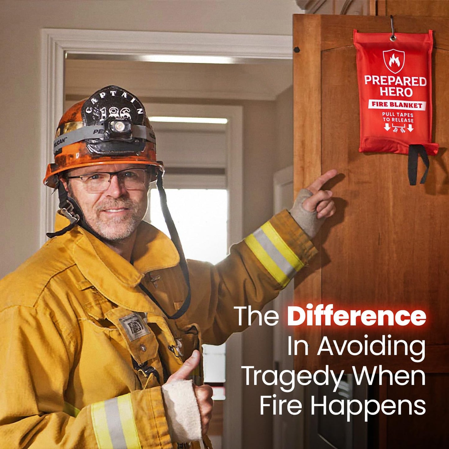 Prepared Hero Emergency Fire Blanket - 2 Pack - Fire Suppression for Kitchen, 40” x 40” Fiberglass Fire Blanket for Home