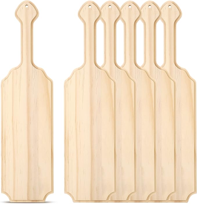 Pllieay 6 Pcs 15 Inch Unfinished Wooden Greek Fraternity Sorority Paddle - Pine Wood Great for DIY Arts Crafts
