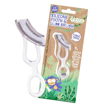 Jack and Jill Silicone Tooth and Gum Brush - Dual-Sided Brush for Infant Oral Care