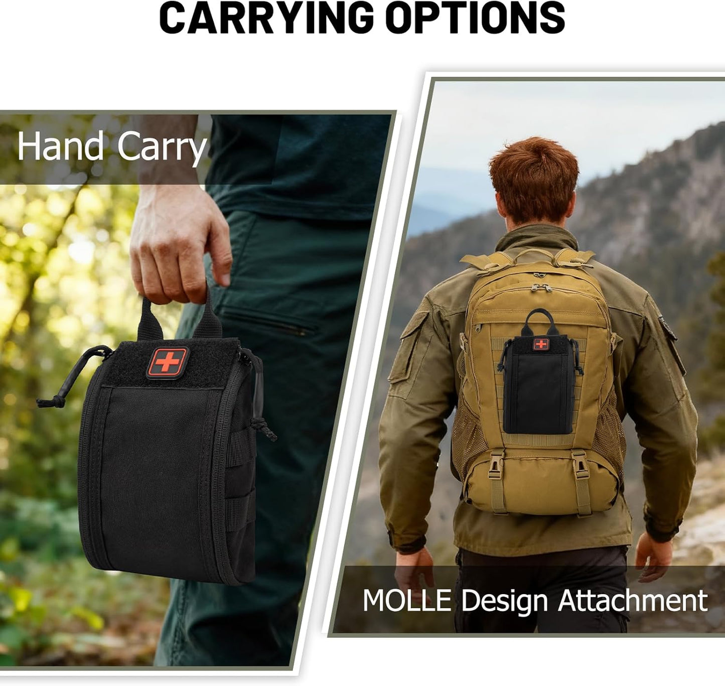 Tactical Medical Pouch Molle IFAK: First Aid Pouches Kit Empty-Small Tactical Duty Belt Medical Bag Rip Away