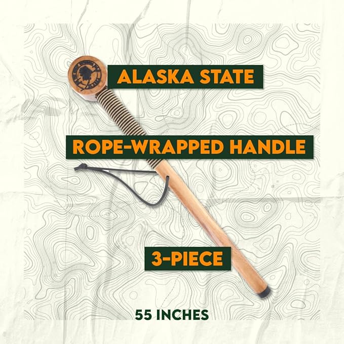 SE 3 Piece 55" Detachable Pine Wood Walking/Hiking Stick with Metal Tip, Reinforced Rubber Tip, and Water-Resistant Travel Pouch - Portable and Durable for Outdoor Adventures